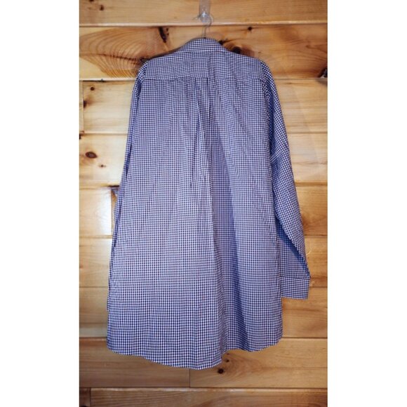 STAFFORD TRAVEL PERFORMANCE CHECK LONG SLEEVE X TALL 19 38/39 BURGUNDY White - Picture 6 of 8